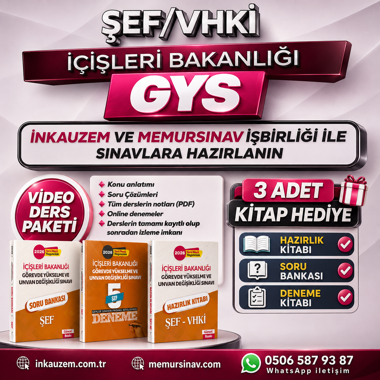 İÇİŞLERİ BAKANLIĞIŞEF/VHKİ GYS VİDEO DERS PAKETİ (OFFİLİNE PAKET)