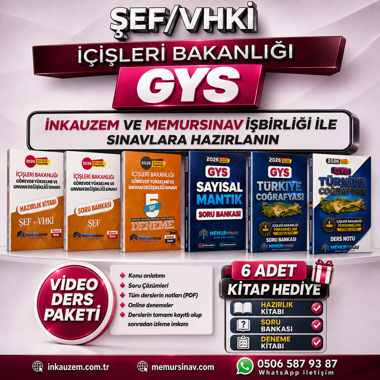 İÇİŞLERİ BAKANLIĞI ŞEF/VHKİ GYS CANLI DERS PAKETİ (3.GRUP)